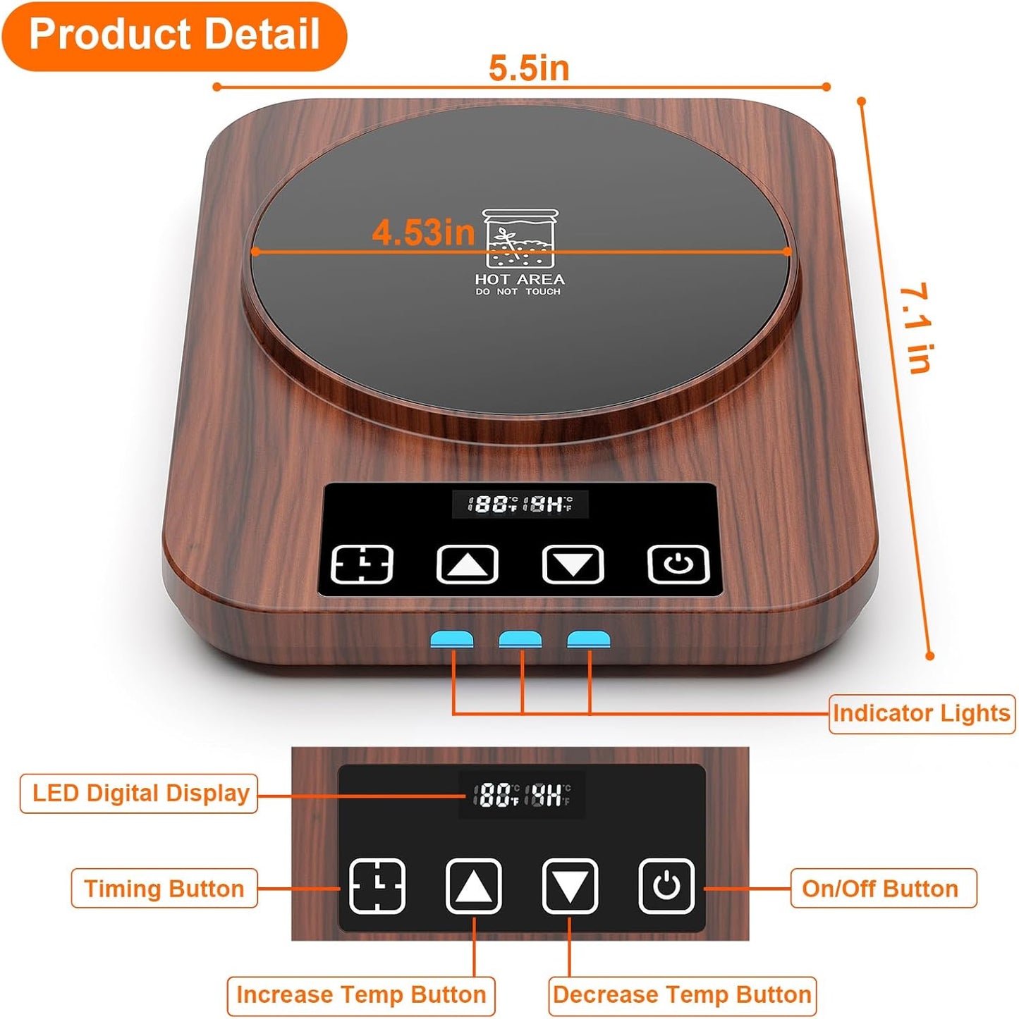 Electric Sourdough Starter Warmer, Upgrade Warming Heating Pad Mat for Sour Dough Starter, Sourdough Heater Proofing Tool for Home Baking with Thermostat Control, Timing, Memory Function (Wood Grain)