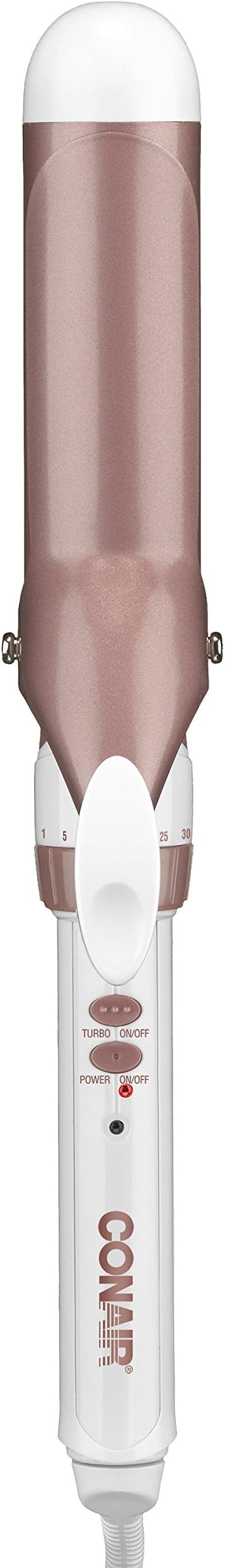 Conair Double Ceramic 1 1/2-Inch Curling Iron, 1 ½ inch barrel produces soft waves – for use on medium and long hair