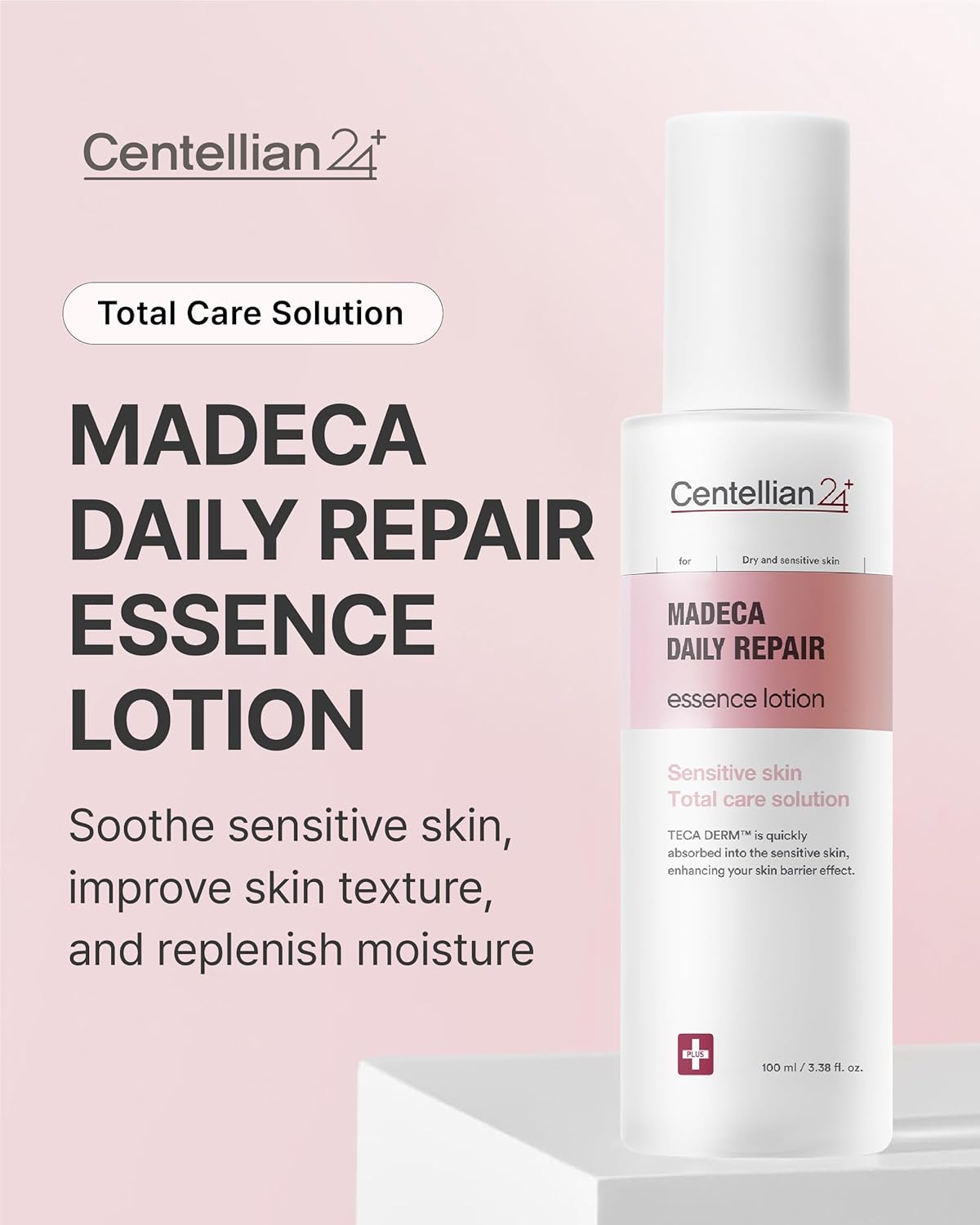 CENTELLIAN 24 Madeca Daily Repair Essence Lotion (3.38fl oz) - Deep Hydration & Soothing for Sensitive Skin, Lightweight, Non-Irritating, Korean Skin Care. TECA DERM, Centella Biome Water.