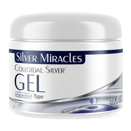 Silver Miracles - Colloidal Silver Gel - Nano Silver Gel Wound Care - Healing Ointment for Burns & Irritated Skin - for All Skin Types - 4 Oz Unscented