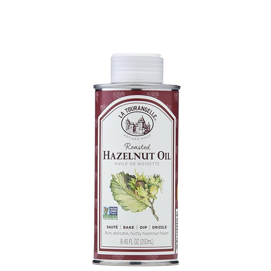 La Tourangelle, Roasted Hazelnut Oil, High-Oleic Oil Great for Baking, Stir-Frying, and Vinaigrettes, 8.45 fl oz