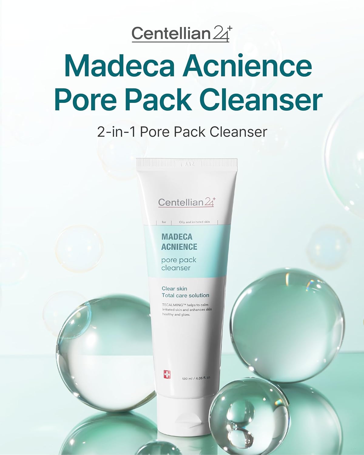 CENTELLIAN 24 Madeca Acnience Pore Pack Cleanser (4.05fl oz) - Dual Action Clay Cleanser & Mask for Pore Minimizing, Sebum Control, Removes Impurities, Korean Skin Care. Centella Asiatica, Tecalming.