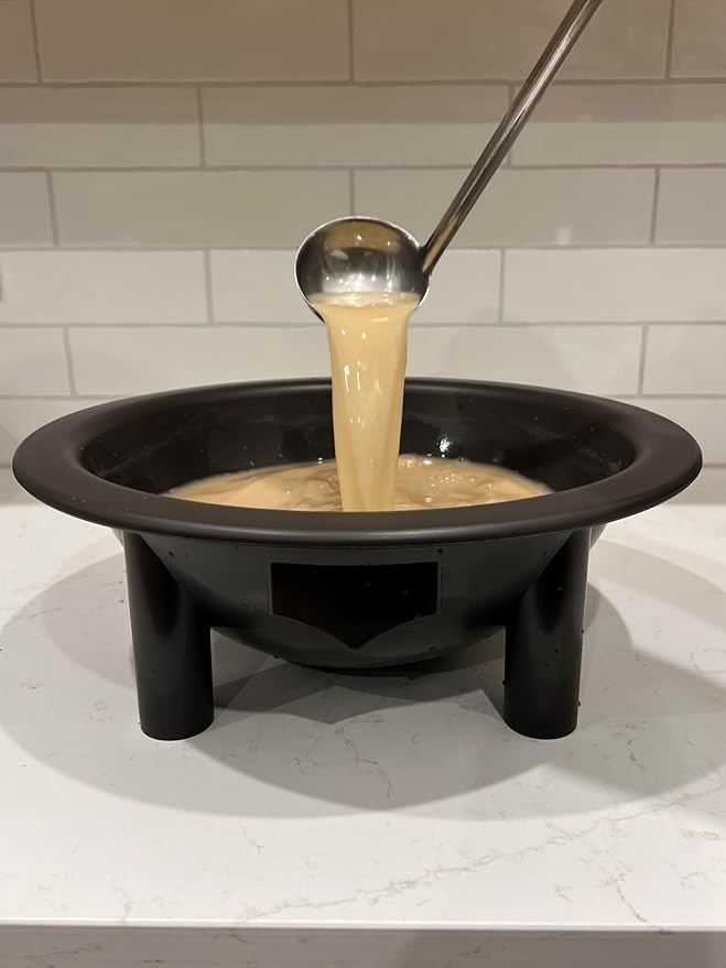 Kavafied Tanoa - Traditional Kava Bowl, 1.5 Gallons, Food Safe PP, 15"x15"x5.5" (Midnight Black Tapa)