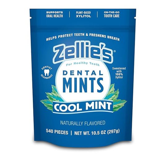 Zellie's | 100% Xylitol Cool Mint Breath Mints | No Aspartame, Gluten Free, Vegan & Kosher (540 Count - Pack of 1)