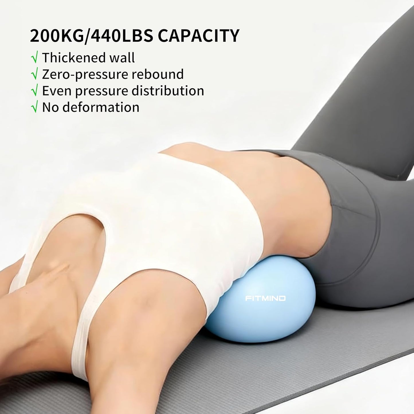 Pilates Ball 10 Inch Anti-Burst Slip Resistant Mini Yoga Ball for Fitness, Core Training, Physical Therapy, Balance, Stability, Stretching 200kg 440lbs Capacity Blue