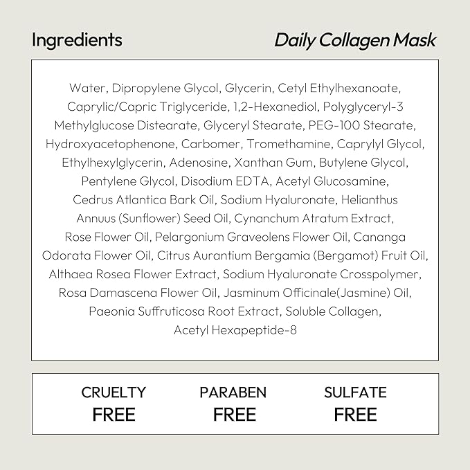 LAPCOS Collagen Sheet Mask, Firming Daily Face Mask with Collagen Peptides for Anti-Aging, Helps to Minimize Wrinkles, Restores Skin Elasticity & Firmness, Korean Beauty Favorite, 5-Pack
