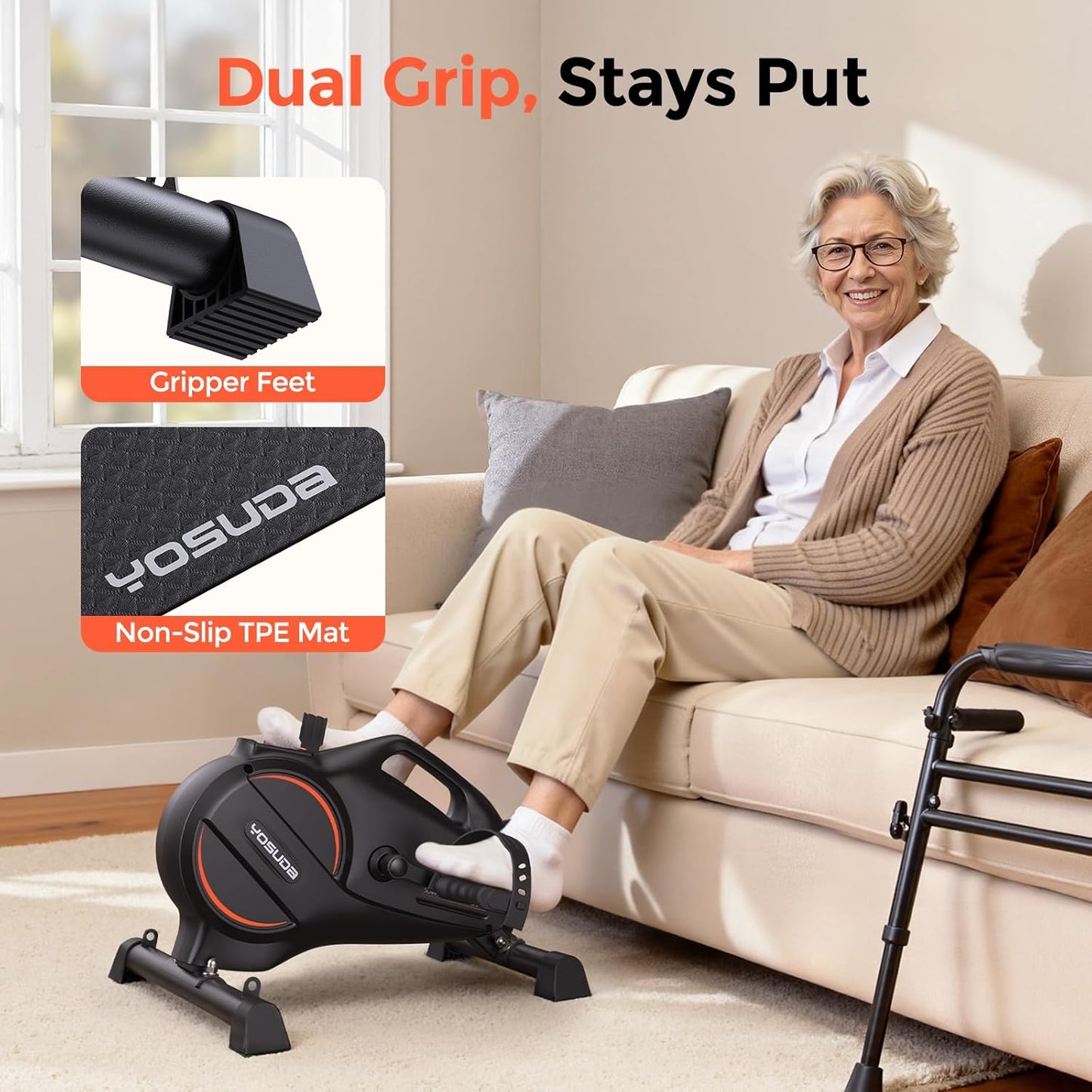 YOSUDA Under Desk Bike Pedal Exerciser - Magnetic Mini Exercise Bike, Desk Pedal Bike for Home/Office Workout