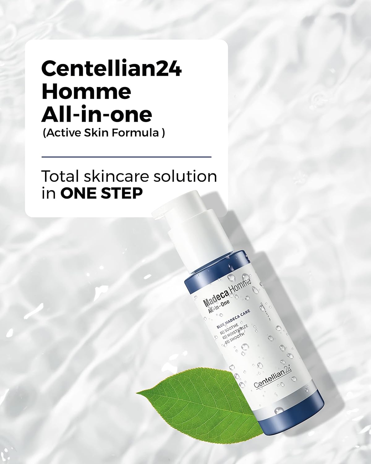 Centellian 24 Madeca Homme All-in-One Moisture Essence (4.2fl oz) - Soothing, Moisturizing, Smoothing. Multi-Functional Korean Total Skin Care for Men. Travel Essentials, TECA, Centella Asiatica