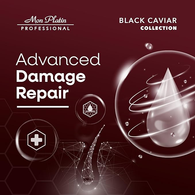 Mon Platin Professional Hair Mask, 500ML - Deep Conditioning for Dry, Colored, Damaged Hair with Black Caviar & Natural Silk Protein, SLS/Salt Free