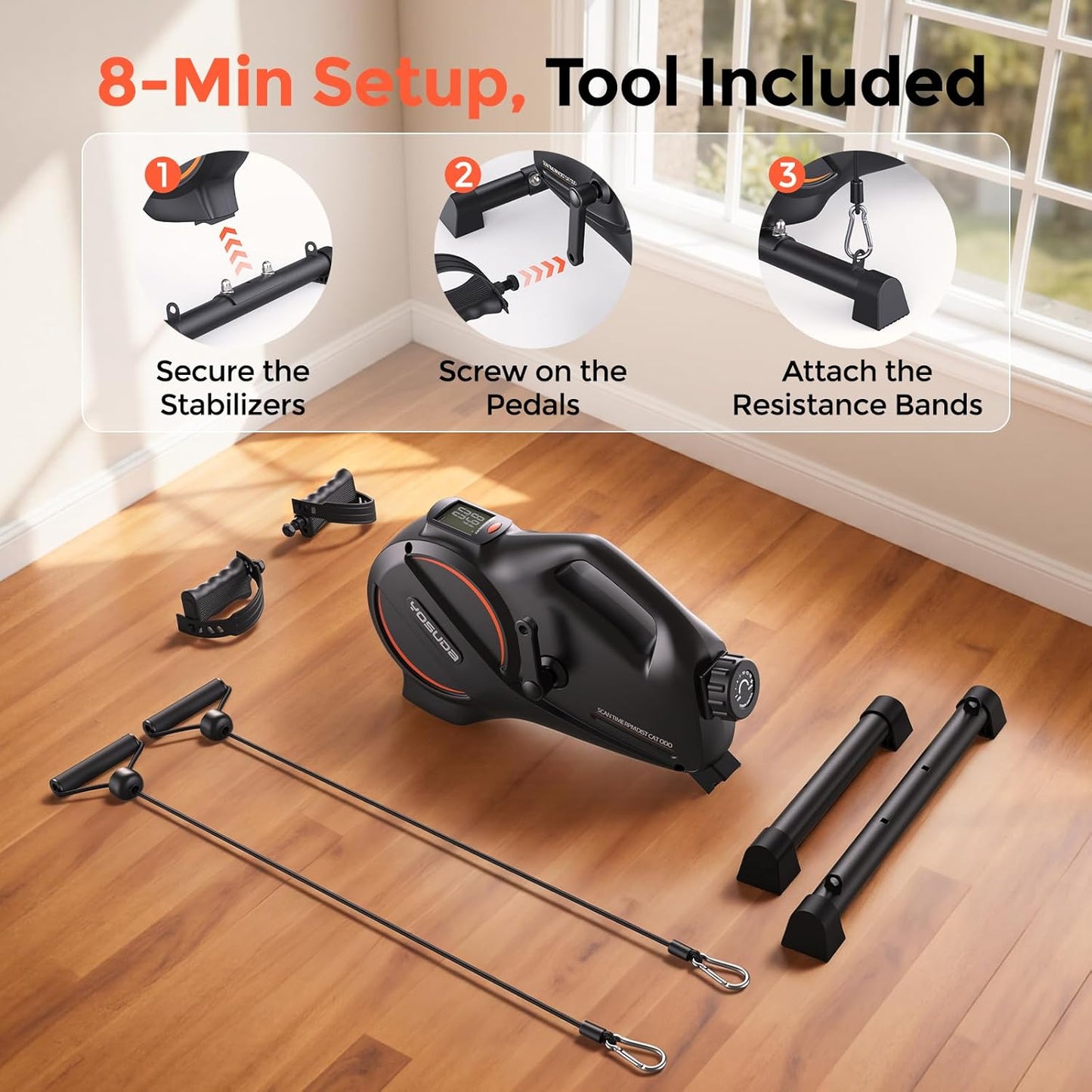 YOSUDA Under Desk Bike Pedal Exerciser - Magnetic Mini Exercise Bike, Desk Pedal Bike for Home/Office Workout