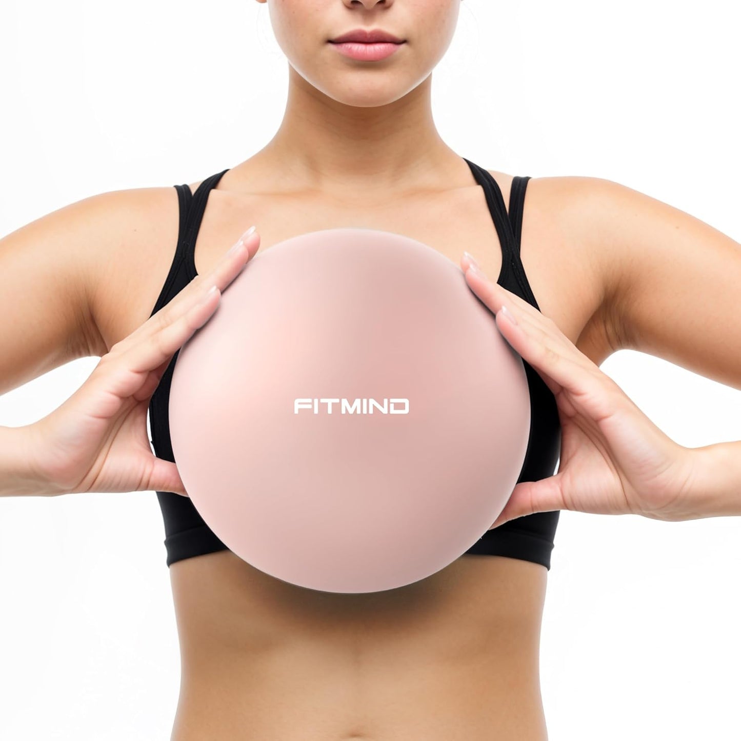 Pilates Ball 10 Inch Anti-Burst Slip Resistant Mini Yoga Ball for Fitness, Core Training, Physical Therapy, Balance, Stability, Stretching 200kg 440lbs Capacity Pink