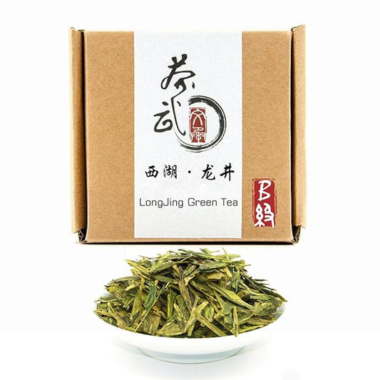 ChaWuWarmSun [B] LongJing Green Tea,3.5oz/100g,Chinese Dragon Well Green Tea Loose Leaf