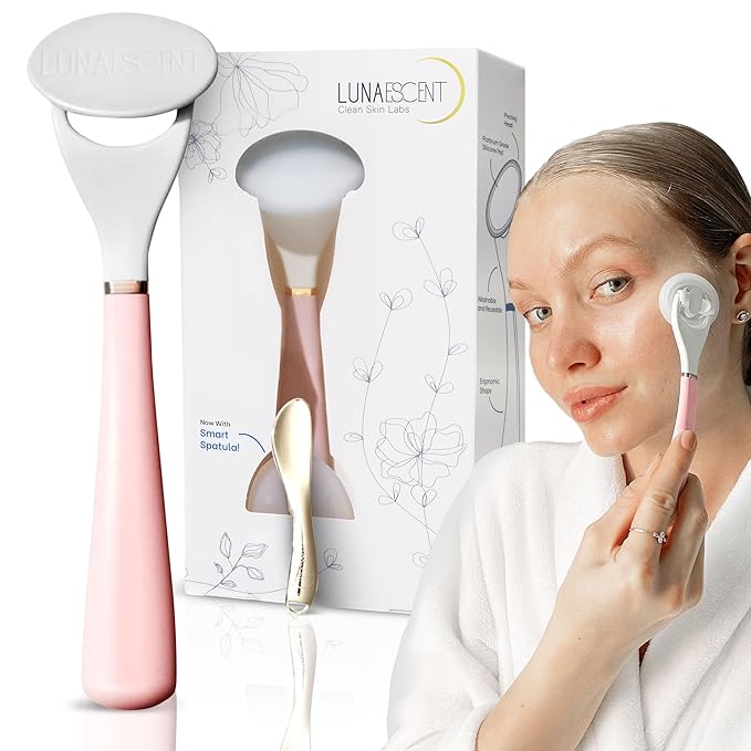 Serum Applicator for Face Lilac Pink Reusable Skincare Applicator Serums, Oils, Medicated Ointments, Sunscreen, Makeup, Face Cream Applicator, Cooling & Warming Face Massager Tool by LUNAESCENT