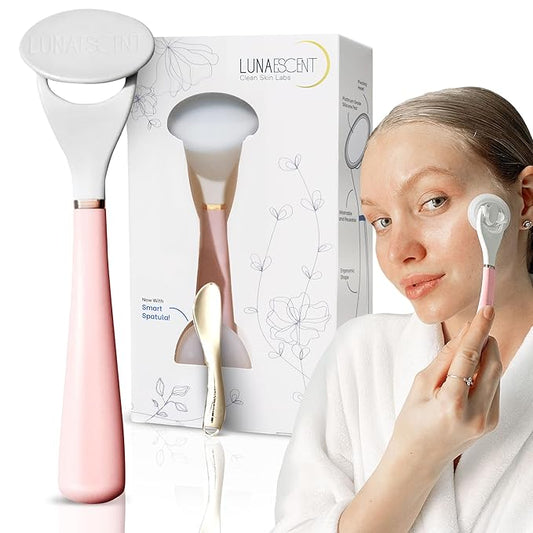 Serum Applicator for Face Lilac Pink Reusable Skincare Applicator Serums, Oils, Medicated Ointments, Sunscreen, Makeup, Face Cream Applicator, Cooling & Warming Face Massager Tool by LUNAESCENT