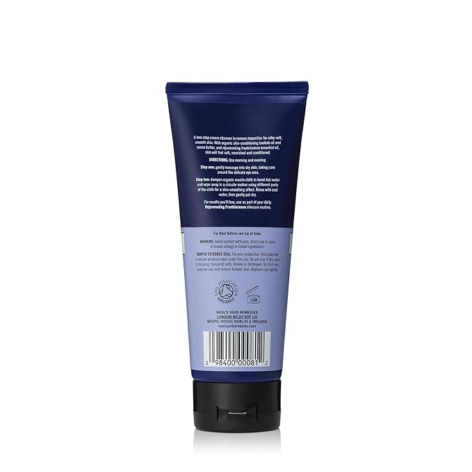 Neal's Yard Rejuvenating Frankincense Cleanser with Aloe Vera & Cocoa Butter, Smoothes & Refines, All Skin Types, Vegan Approved, Cruelty-Free 100mL