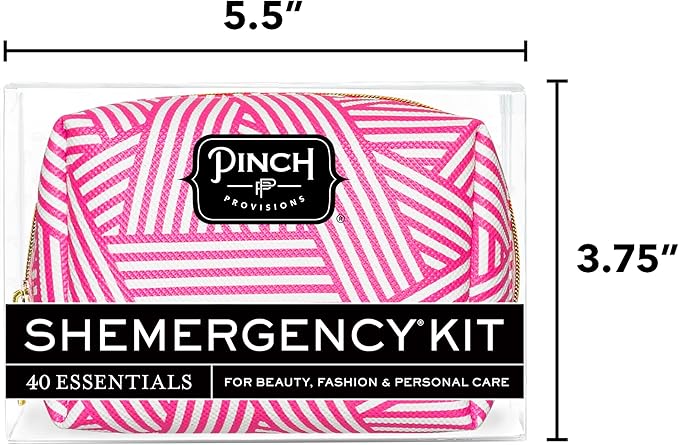 Pinch Provisions Shemergency Kit for Her, 40 Emergency Essential Items, Compact, Multi-Functional Pouch, Gift for Women, Birthday, Bachelorette Parties, and More!