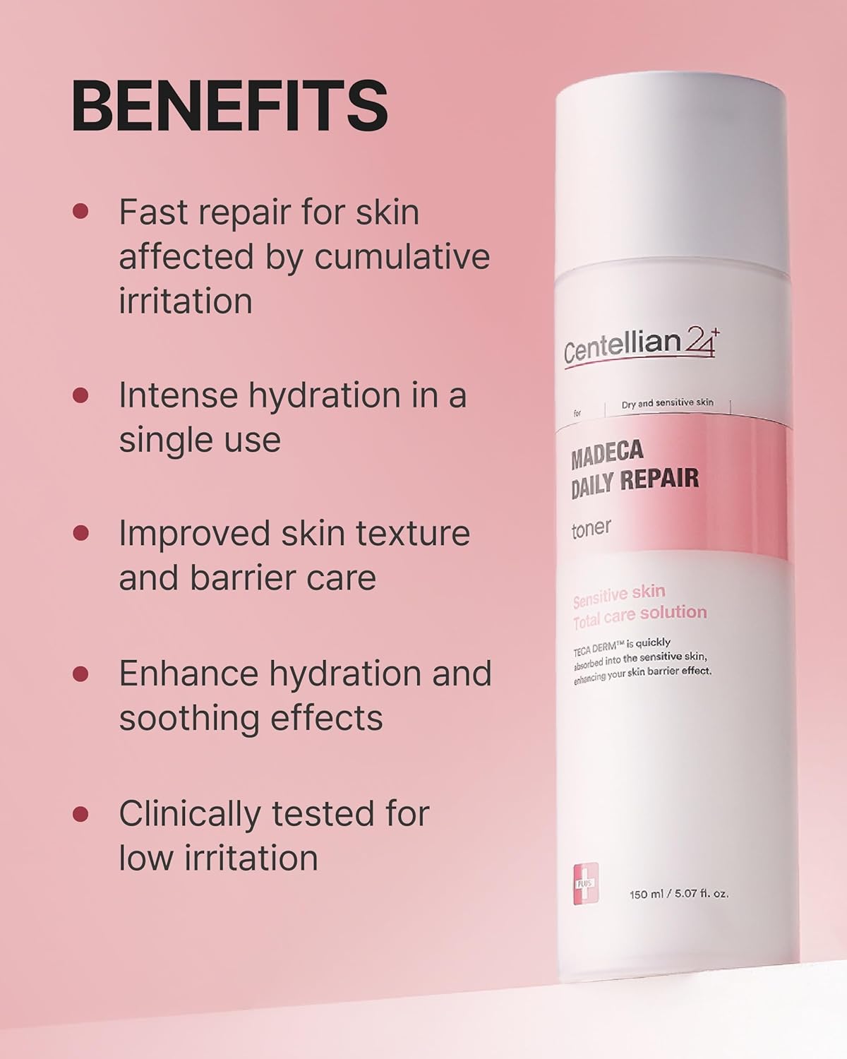 Centellian 24 Madeca Daily Repair Toner (5.07fl oz) - Hydrating & Soothing Face Toner for Sensitive Skin, Milky Toner, Fast Absorbing, Strengthens Skin Barrier, Korean Skin Care. Centella Biome Water