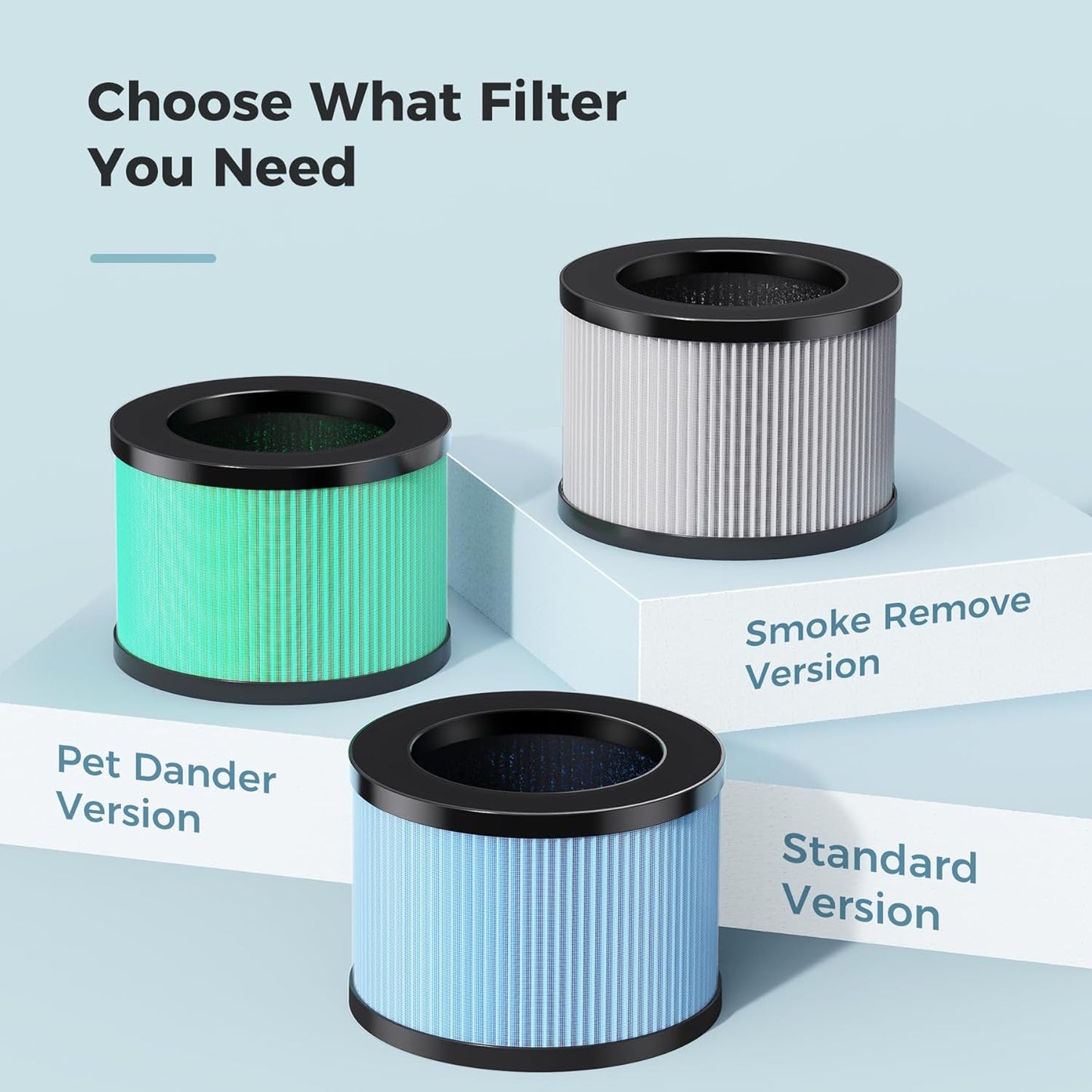 AROEVE MK01 & MK06 Air Filter Replacement 4-in-1 Filter for Pollen Pet Dander Hair- Pet Dander Version