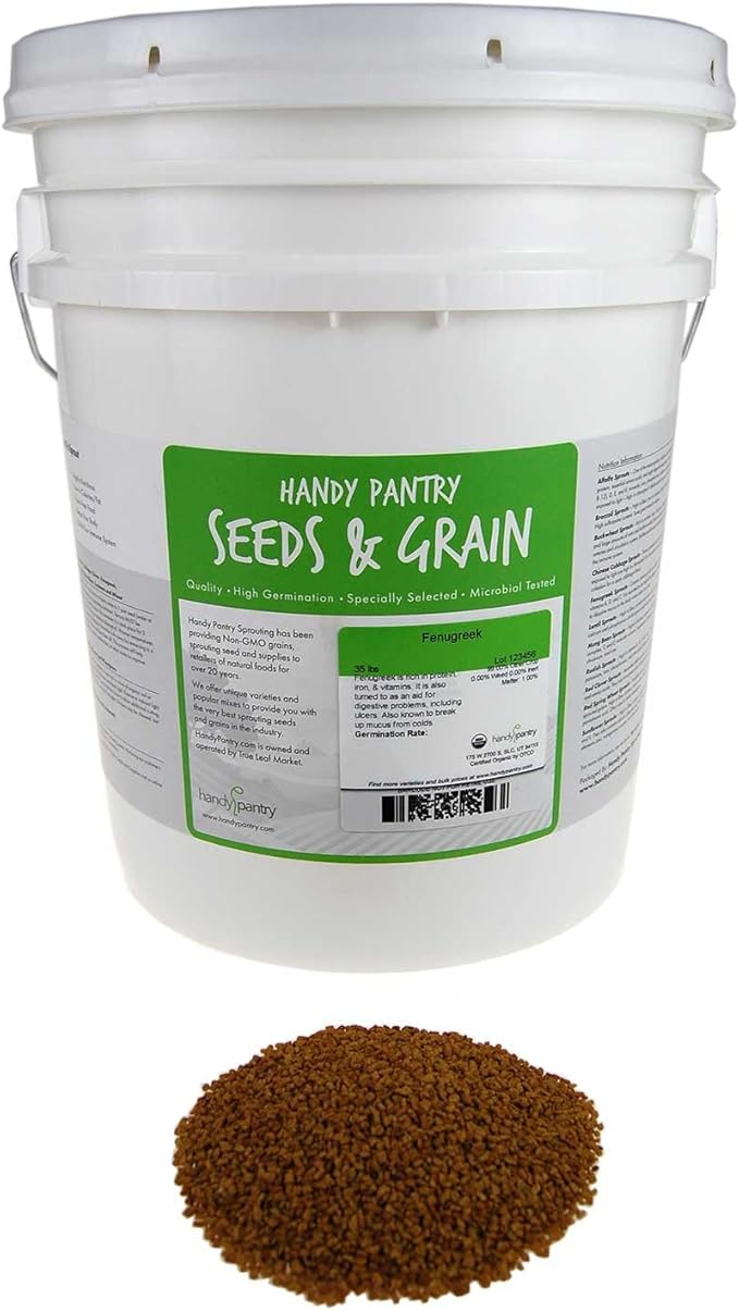 Organic Fenugreek Sprouting Seeds - Seeds for Planting, Hydroponics, Growing Sprouts, Grinding for Spices & More (30 Lb)
