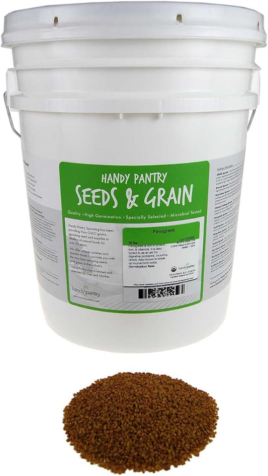 Organic Fenugreek Sprouting Seeds - Seeds for Planting, Hydroponics, Growing Sprouts, Grinding for Spices & More (30 Lb)