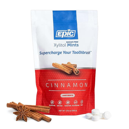 Epic 100% Xylitol Mints - Aspartame Free, Sugar Free - Cinnamon Flavored Mints, 1000 Pieces (Pack of 1)