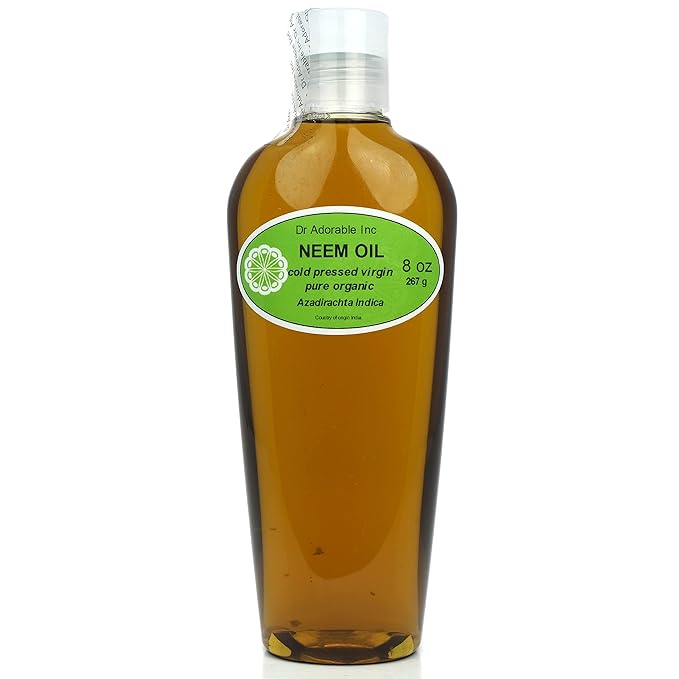 Dr Adorable - 8 oz - Neem Oil - Unrefined 100% Pure Natural Organic Cold Pressed