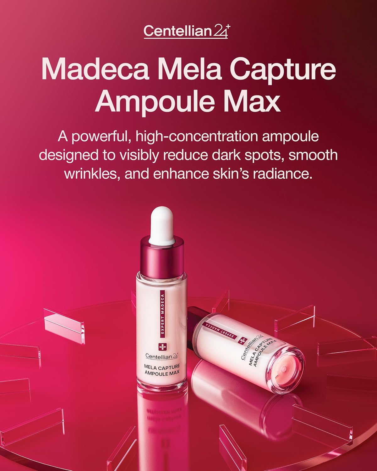 Centellian 24 Expert Madeca Mela Capture Ampoule Max (Madeca Mela 0.5fl oz) High Concentration Serum for Melanin Reduction, Wrinkle & Enhanced Skin Elasticity - TECA Centella Asiatica Extract