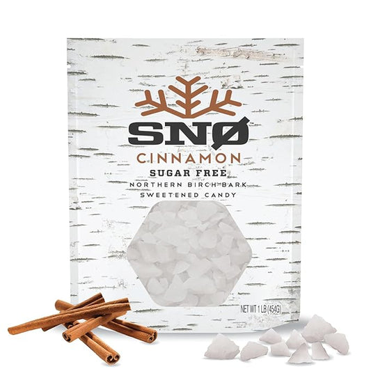 Cinnamon KETO Xylitol Candy Chips - SNØ 1LB Bag - Sugar-Free Candy With Only 2 Ingredients | Low Carbs, Diabetic-Friendly, Non-GMO, Vegan, GF & Kosher | Purest candy in the world!