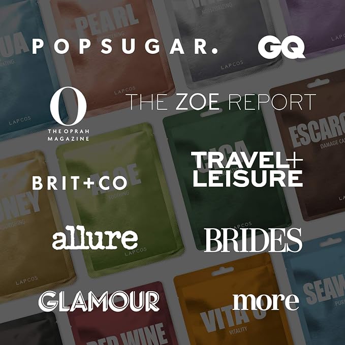 LAPCOS Pearl Sheet Mask, Daily Face Mask with Probiotics to Clarify Skin, Korean Beauty Favorite, 5-Pack