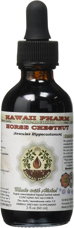 Horse Chestnut Alcohol-Free Liquid Extract, Organic Horse Chestnut (Aesculus hippocastanum) Dried Nuts Glycerite 2 oz