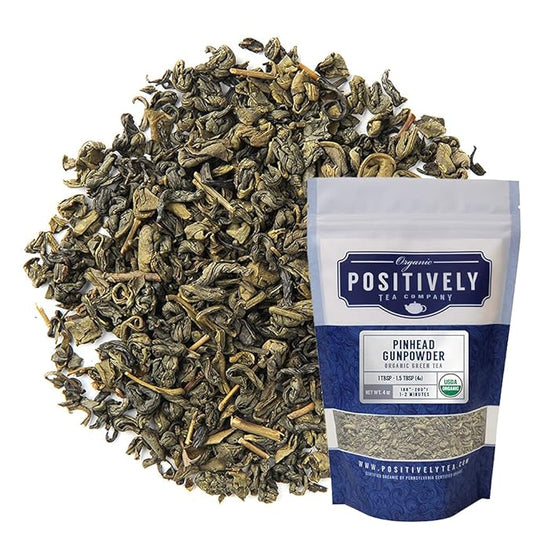 Organic Positively Tea Company, Pinhead Gunpowder Green Tea, Loose Leaf, 4 Ounce