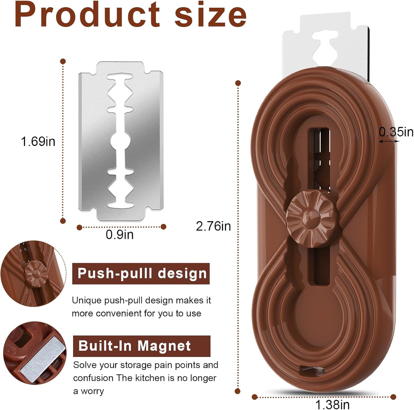 Bread Lame Upgraded Extractable Lame Bread Tool& Anti-Slip Handle with Long Retractable Razor Magnetic Reusable Dough Scoring Tool, Sourdough Scoring tool （Bread Making 5 Razor Blades）