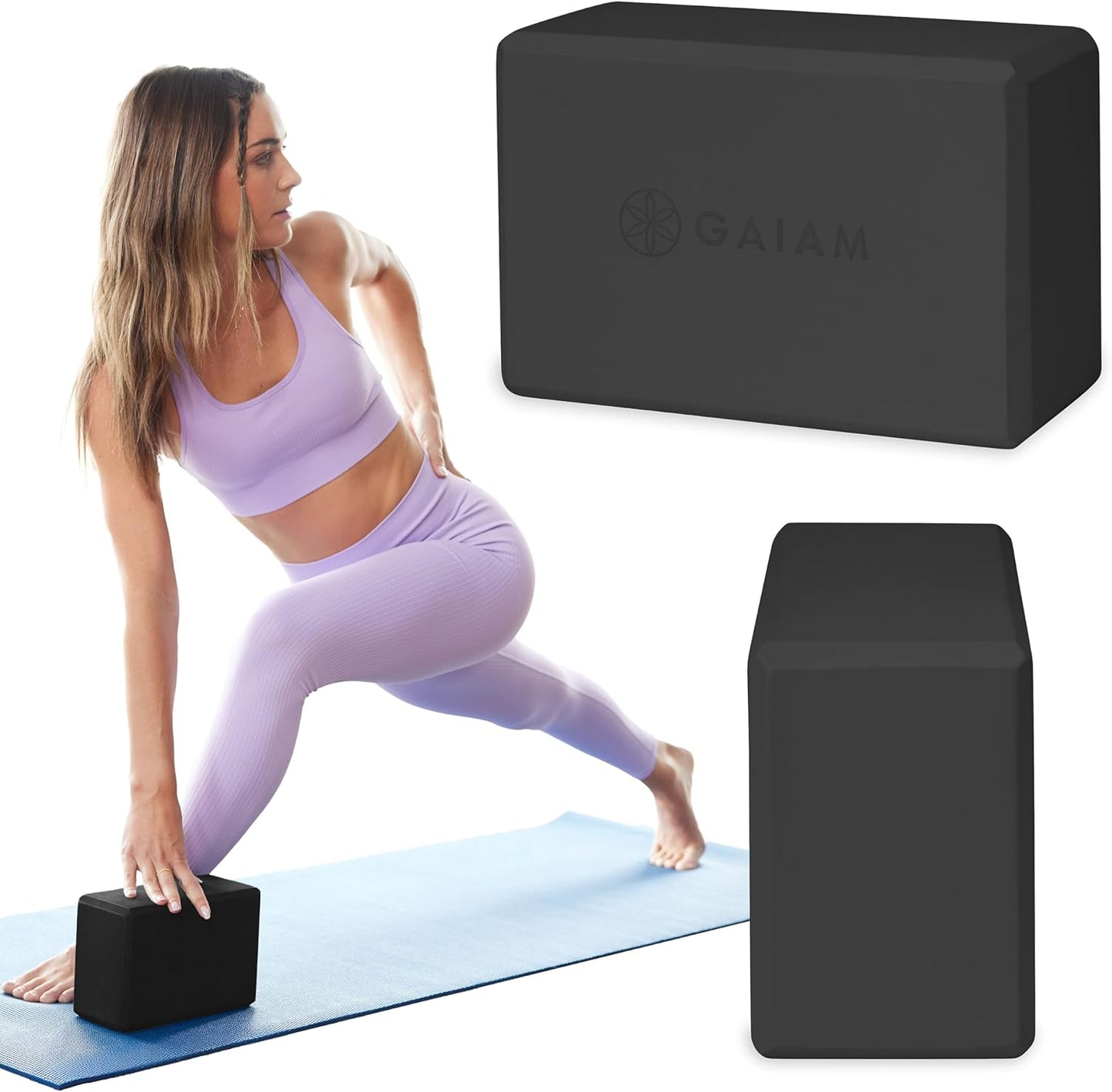 Yoga Block - Supportive Latex-Free Eva Foam - Soft Non-Slip Surface with Beveled Edges for Yoga, Pilates, Meditation - Yoga Accessories for Stability, Balance, Deepen Stretches