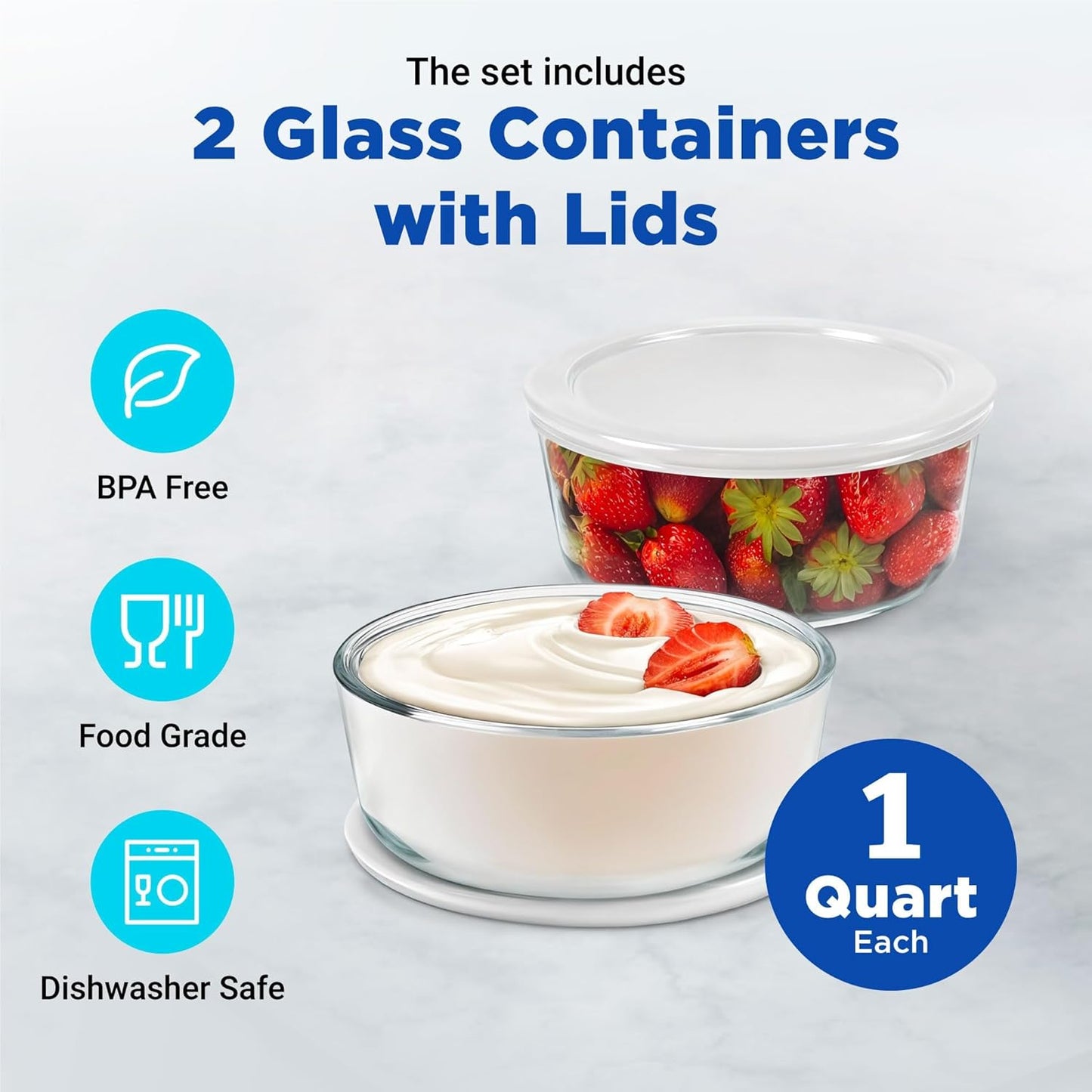 Ultimate Probiotic Yogurt Maker with Adjustable Time & Temp Control - Make Trillions of Live Probiotics with Two 1-Quart Containers for Larger Batches - Greek Yogurt Maker