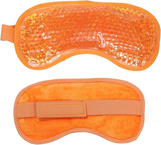 Cooling Eye Mask Reusable Gel Eye Mask for Puffy Eyes,Ice Eye Mask Cold Eye Mask Frozen with Plush Backing for Headache,Migraine,Stress Relief-Color Pastel Orange