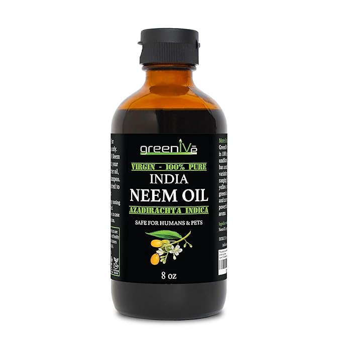 GreenIVe Neem Oil 100% Pure Organically Cold Pressed Virgin (8 Ounce)