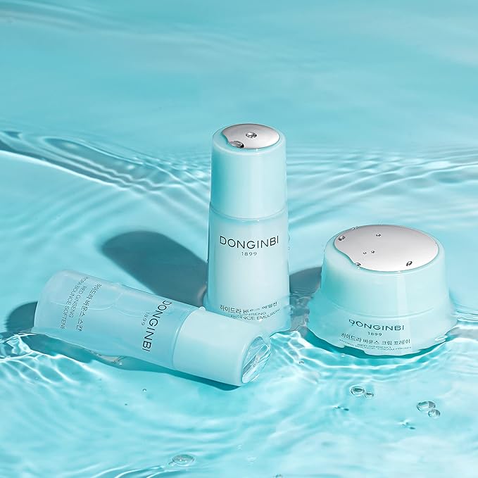 DONGINBI Red Ginseng Hydra Bounce Cream Fresh Travel Kit - Hydrating and Nourishing Skincare Set- Hydra Bounce Softener 15ml, Emulsion 15ml, Cream 7ml