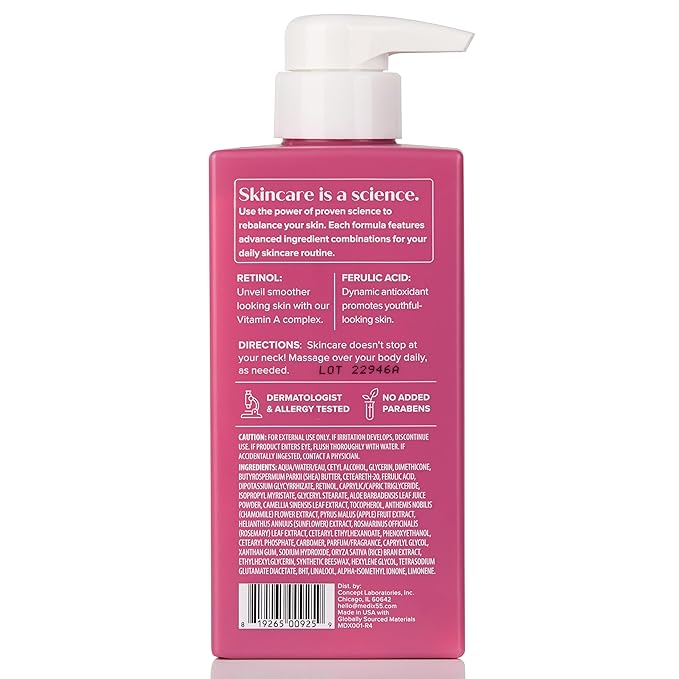 Medix 5.5 Retinol Body Lotion + Hyaluronic Acid Cream, Moisturizer Body & Face Lotion Set | Hydrating + Firming Lotion For Stretch Marks, Wrinkles, & Crepey Skin | Skin Care Products, 2pc Set