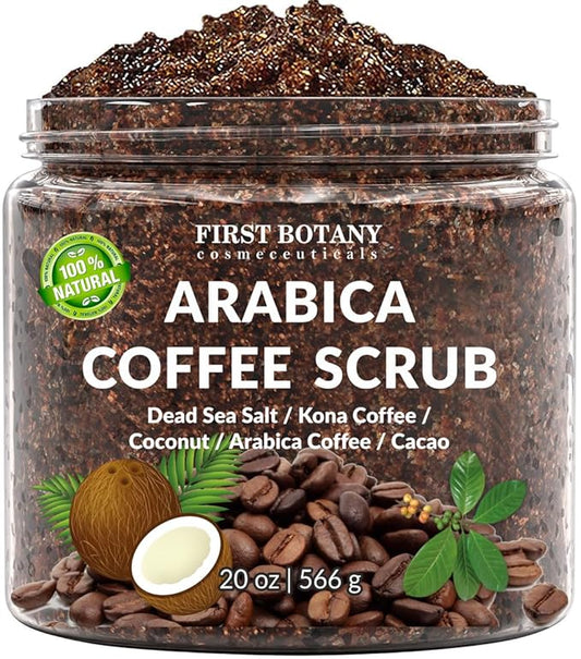 First Botany Cosmeceuticals, 100% Natural Arabica Coffee Scrub with Organic Coffee Coconut & Shea Butter, 20 oz