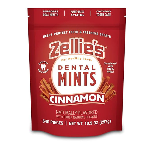 Zellie's | 100% Xylitol Cinnamon Breath Mints | No Aspartame, Gluten Free, Vegan & Kosher Mints (540 Count (Pack of 1)