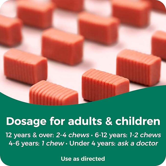 Dulcolax Saline Laxative Soft Chews, Gentle Constipation Relief, Mixed Berry Flavor, Magnesium Hydroxide 1200 mg, 60 Count