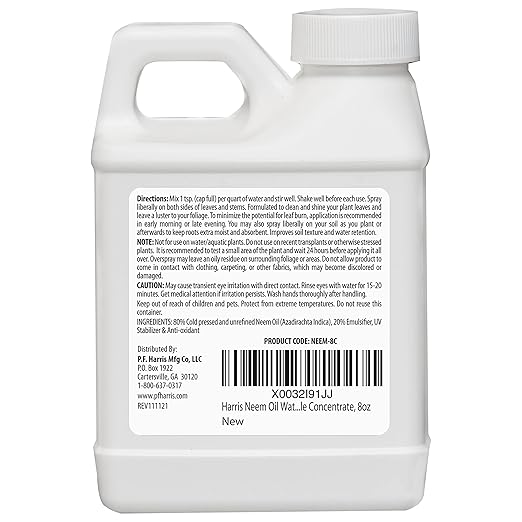 HARRIS Neem Oil Cold Pressed Water Soluble Concentrate, Makes 12 Gallons