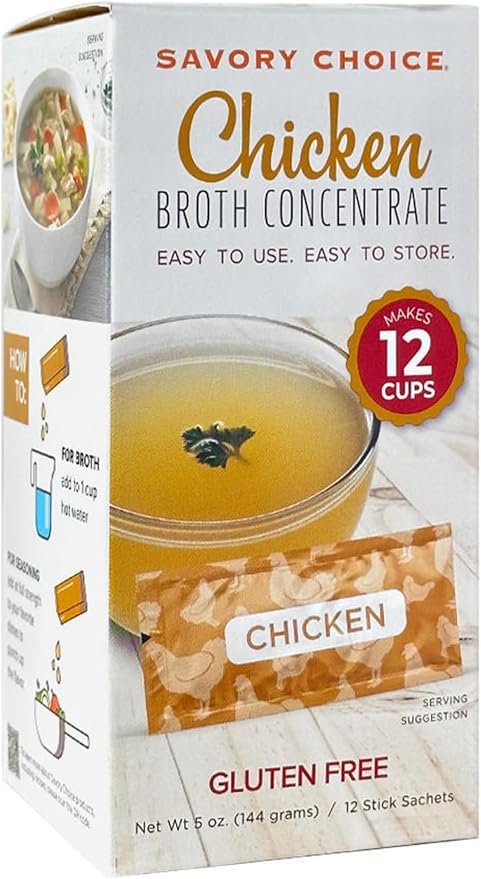 Savory Choice Chicken Broth Concentrate, 5.1 Ounce Box (Pack of 3)