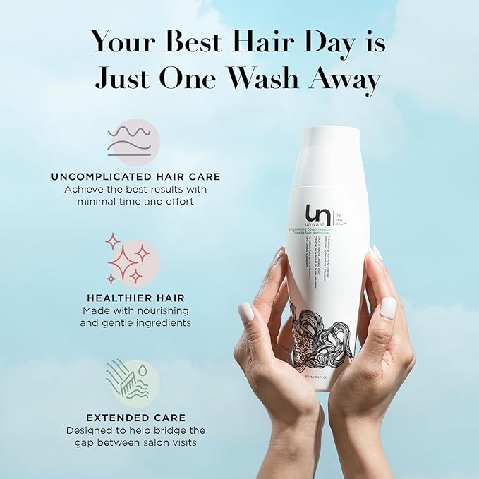 Unwash Bio-Cleansing Conditioner - Gentle, Hydrating Co-Wash Cleansing Conditioner, Sulfate & Paraben Free, for Curly, Coily & Dry Hair, 13.5 fl oz