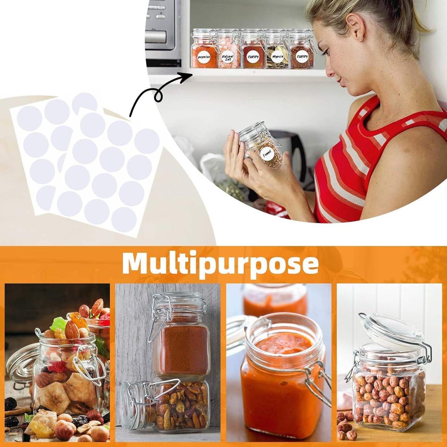 Spice Jars 20 Pack Small 4 oz Glass Jars with Airtight Hinged Lids, Spice Herb Jars with Labels and Silicone Funnels, 4oz Glass Jars with Lids Ideal for Spice Herbs