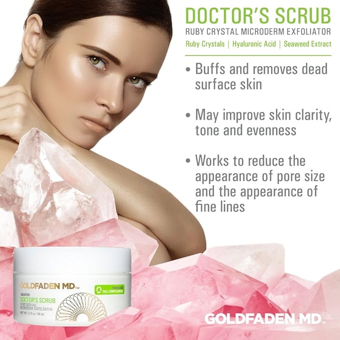 GOLDFADEN MD Duo Kit Bright Eyes and Doctors Scrub for Radiant Healthy Looking Skin