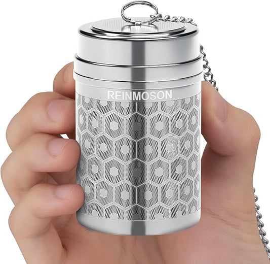 Reinmoson Large Tea Infuser for Loose Tea & Spice Infuser for Cooking, Extra Fine Mesh Tea Strainers, 304 Stainless Steel Loose Leaf Tea Steeper for Black Tea, Rooibos, etc