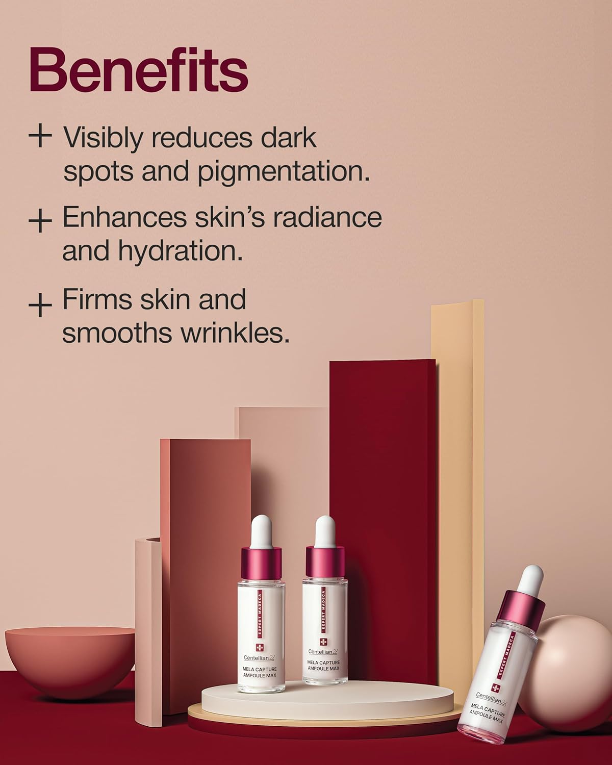 Centellian 24 Expert Madeca Mela Capture Ampoule Max (Madeca Mela 0.5fl oz) High Concentration Serum for Melanin Reduction, Wrinkle & Enhanced Skin Elasticity - TECA Centella Asiatica Extract