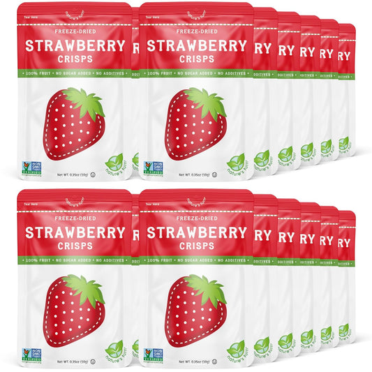 Nature’s Turn Freeze-Dried Fruit Snacks, Strawberry Crisps, Pack of 24 (0.35 oz Each)