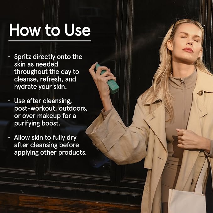 Barefaced Clean Slate Spritz 4 Fl Oz - Hypochlorous Acid Mist for Face & Body, Cleanses Skin on the Go, Setting Spray For Makeup, Boosts Hydration, Reduces Redness, and Soothes Sensitive Skin